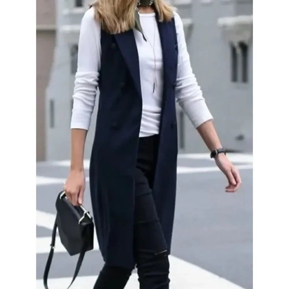 Rag & Bone Sleeveless Wool Blend Zipper Long Vest Jacket NWT Sz. 6